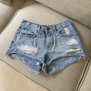 Billabong distressed denim shorts